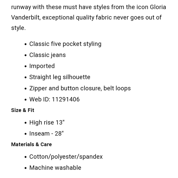 Gloria Vanderbilt Amanda 24 24W short denim jeans - Picture 6 of 7